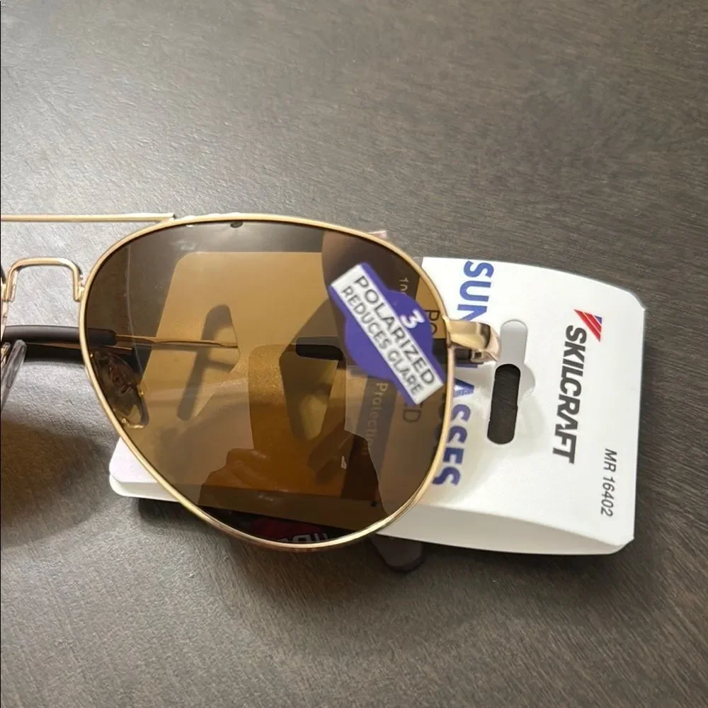 Gold Aviator Sunglasses with Brown Lenses